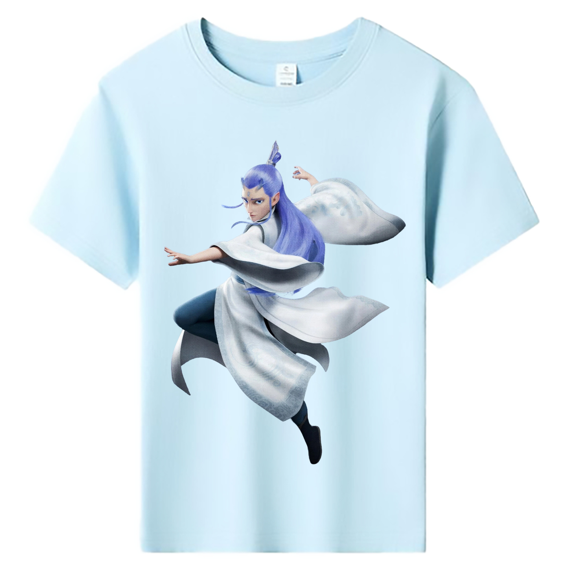 （画像用） Ne Zha 2 ナタ 魔童の大暴れ 綿100％キッズTシャツ（フロントプリント）